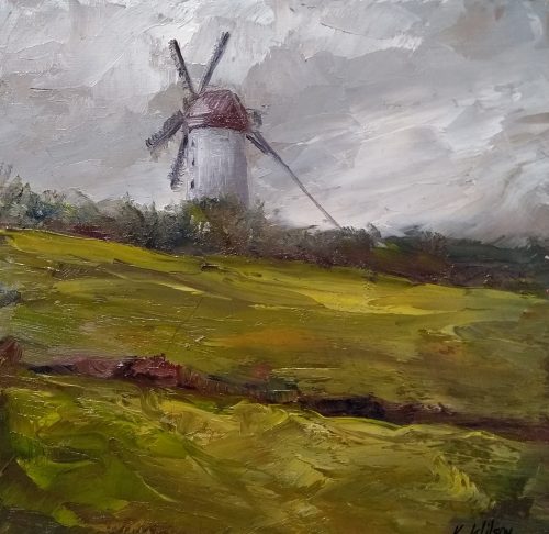 skerries windmill oil painting