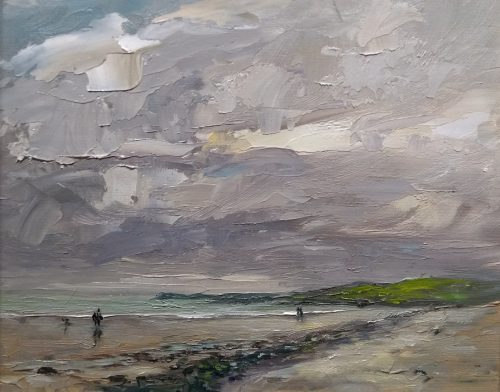 skerries south beach oil painting
