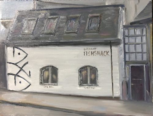 Lifeboat Fishshack Restuarant original oil painting
