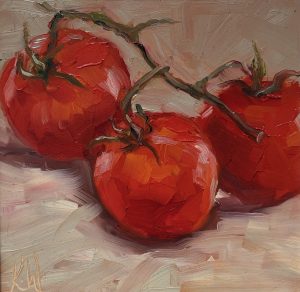 painting of three tomato