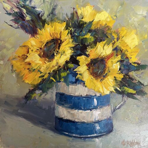 sunflowers in jug