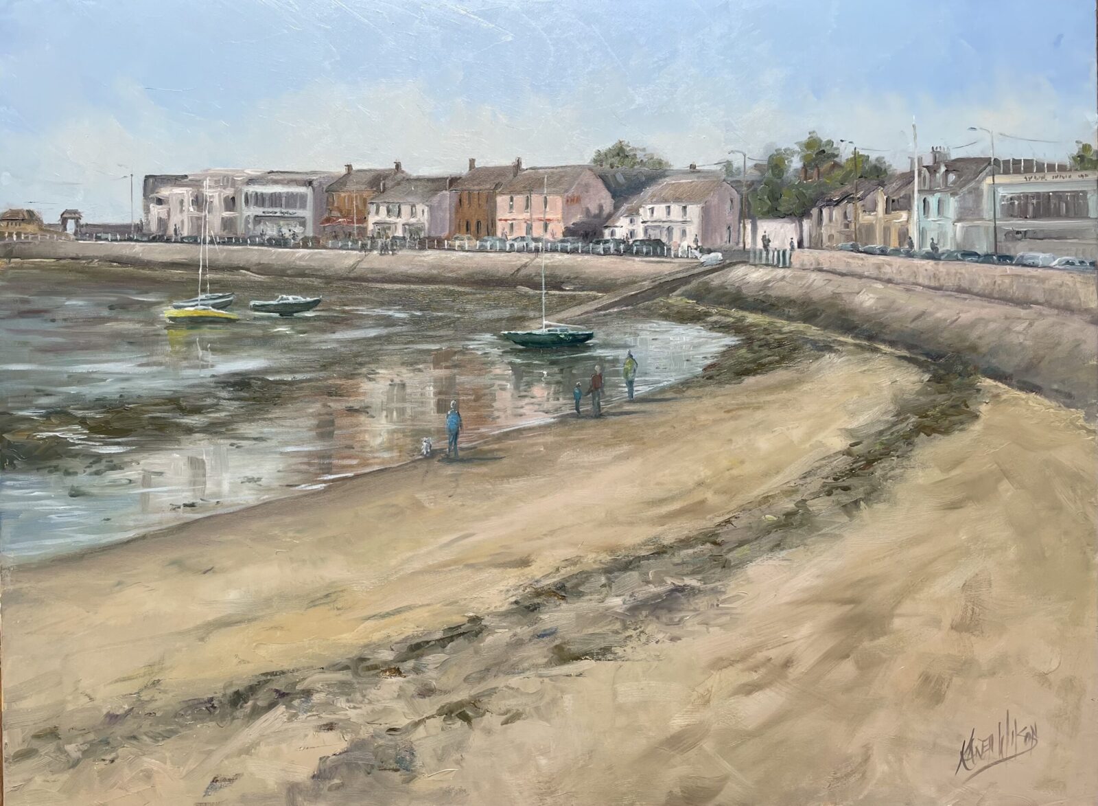 oil painting of Skerries Harbour painted by Irish Artist Karen Wilson