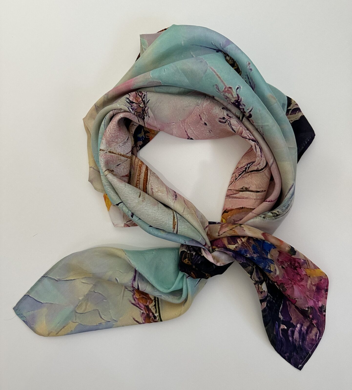 spring silk scarf folded