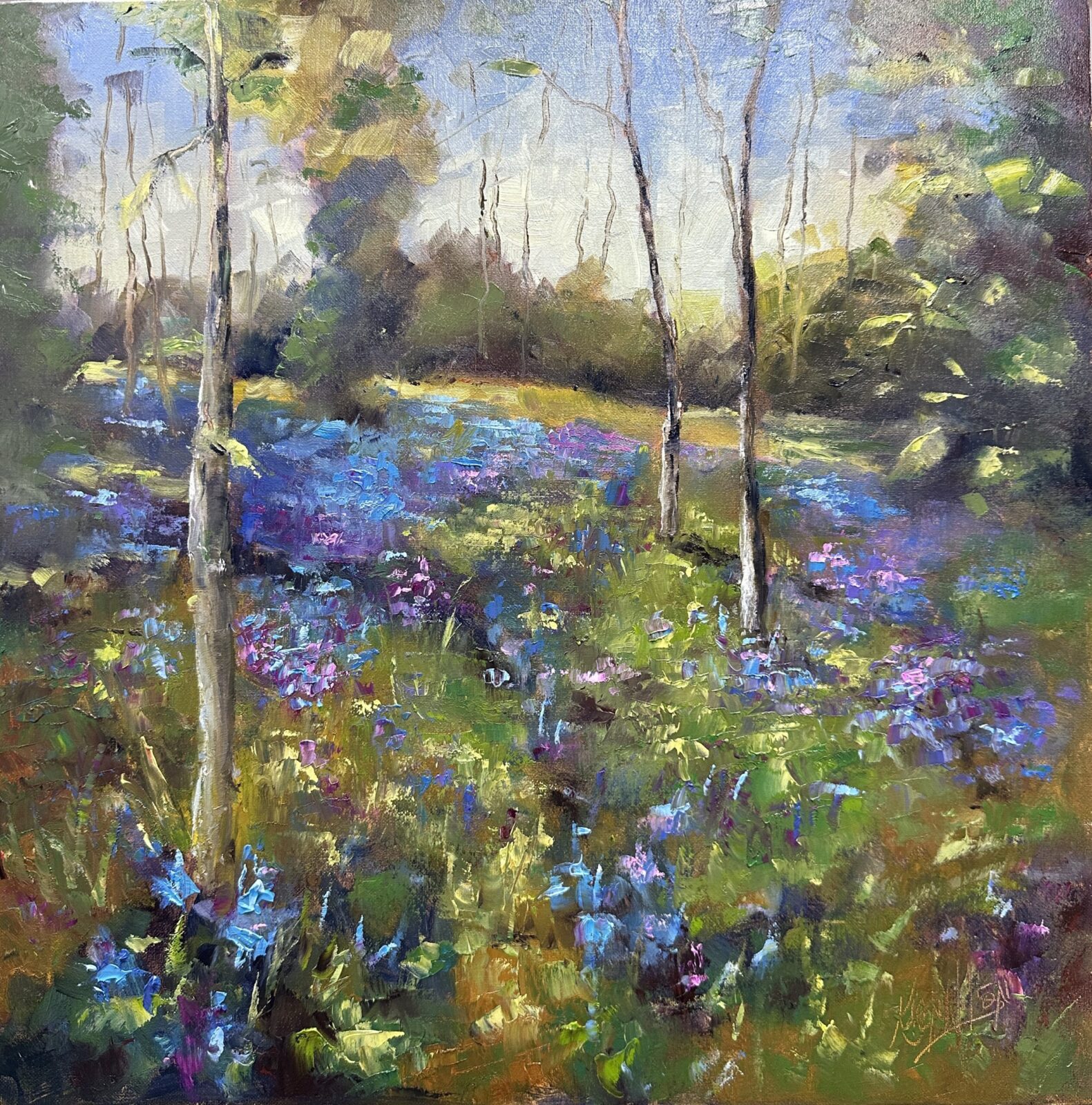 bluebell wood oil painting from Ardgillan Castle
