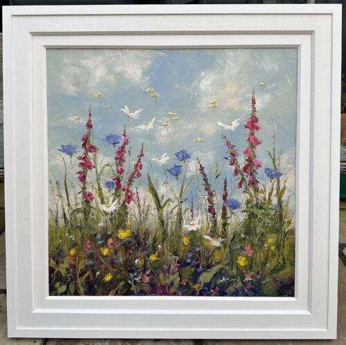 original painting by Irish artist Karen Wilson of wildflowers