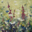 original painting by Irish artist Karen Wilson of daisies and foxgloves