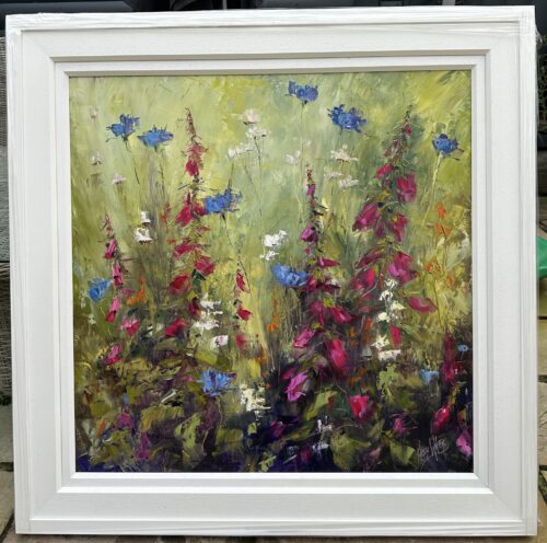 original painting by Irish artist Karen Wilson of wildflowers