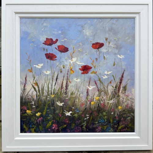 original painting by Irish artist Karen Wilson of wildflowers