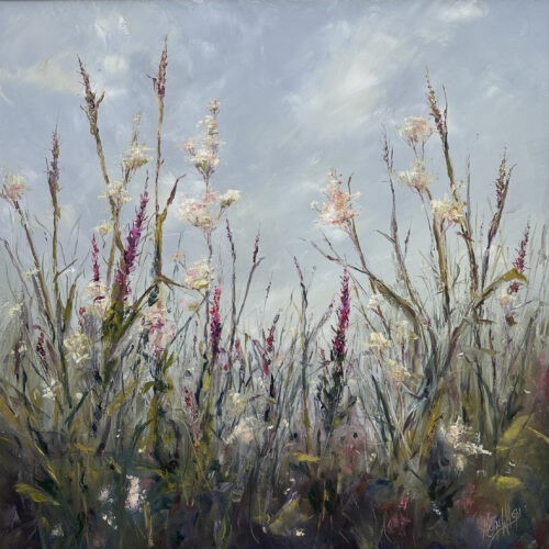 original painting by Irish artist Karen Wilson of wildflowers