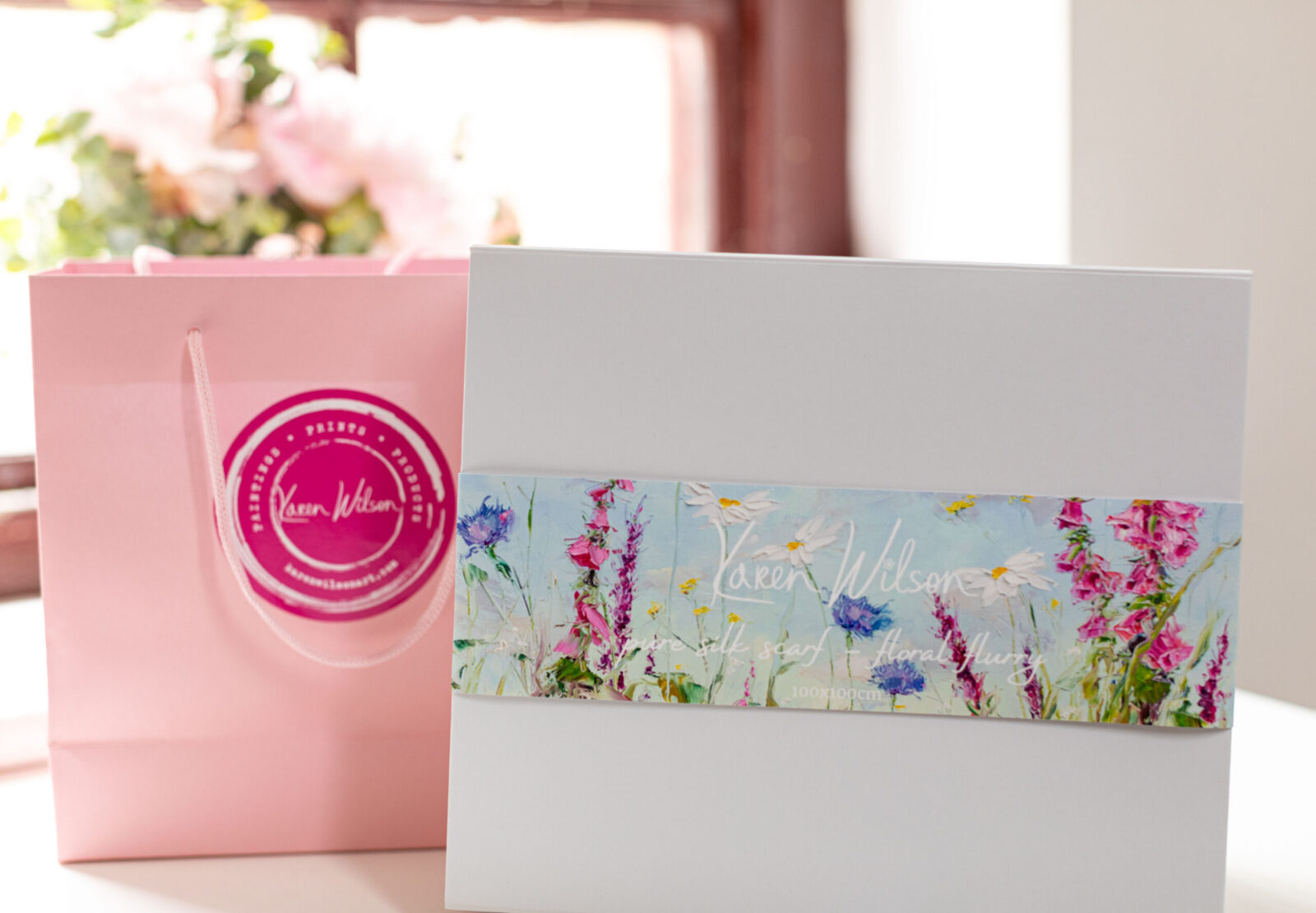 Floral Flurry Silk Scarf in gift Box