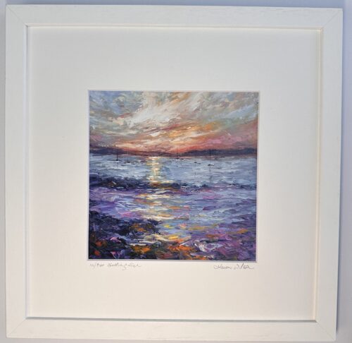 setting sun print framed