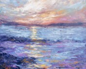 skerries sunset oil painting by Irish artist Karen Wilson
