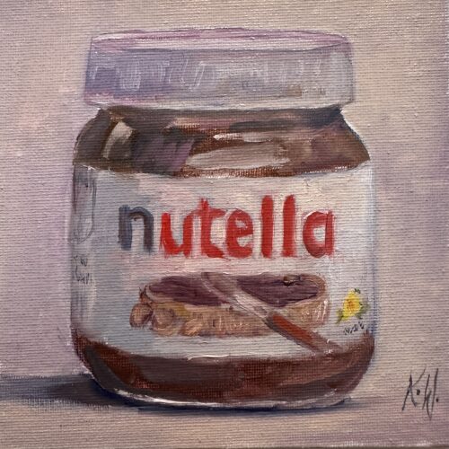 nutella jar oil painting