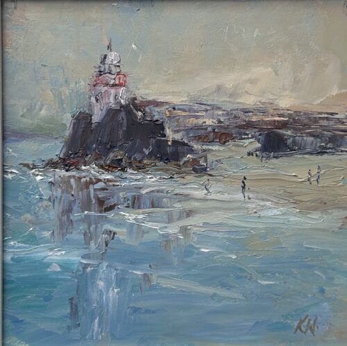 balbriggan harbour oil painting miniature