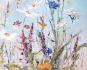 cornflowers and daisies meadow print long