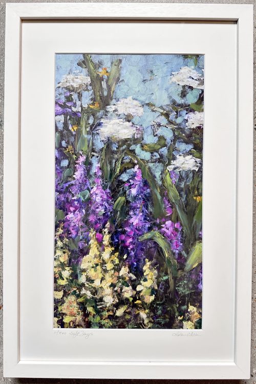 soft days long print garden blooms