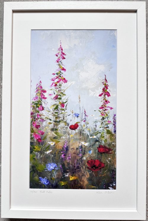 tall tales foxgloves print framed