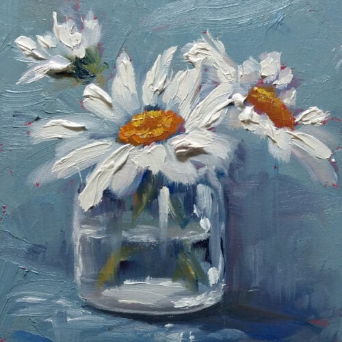 DAISIES IN JAM JAR GREETING CARD