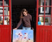 sunny days poppy large canvas print outside karen wilson art gallery