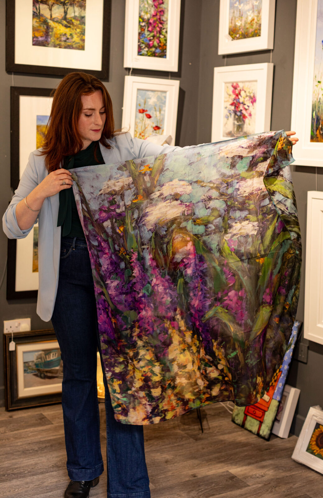 Soft Days Silk Scarf - Claire holding