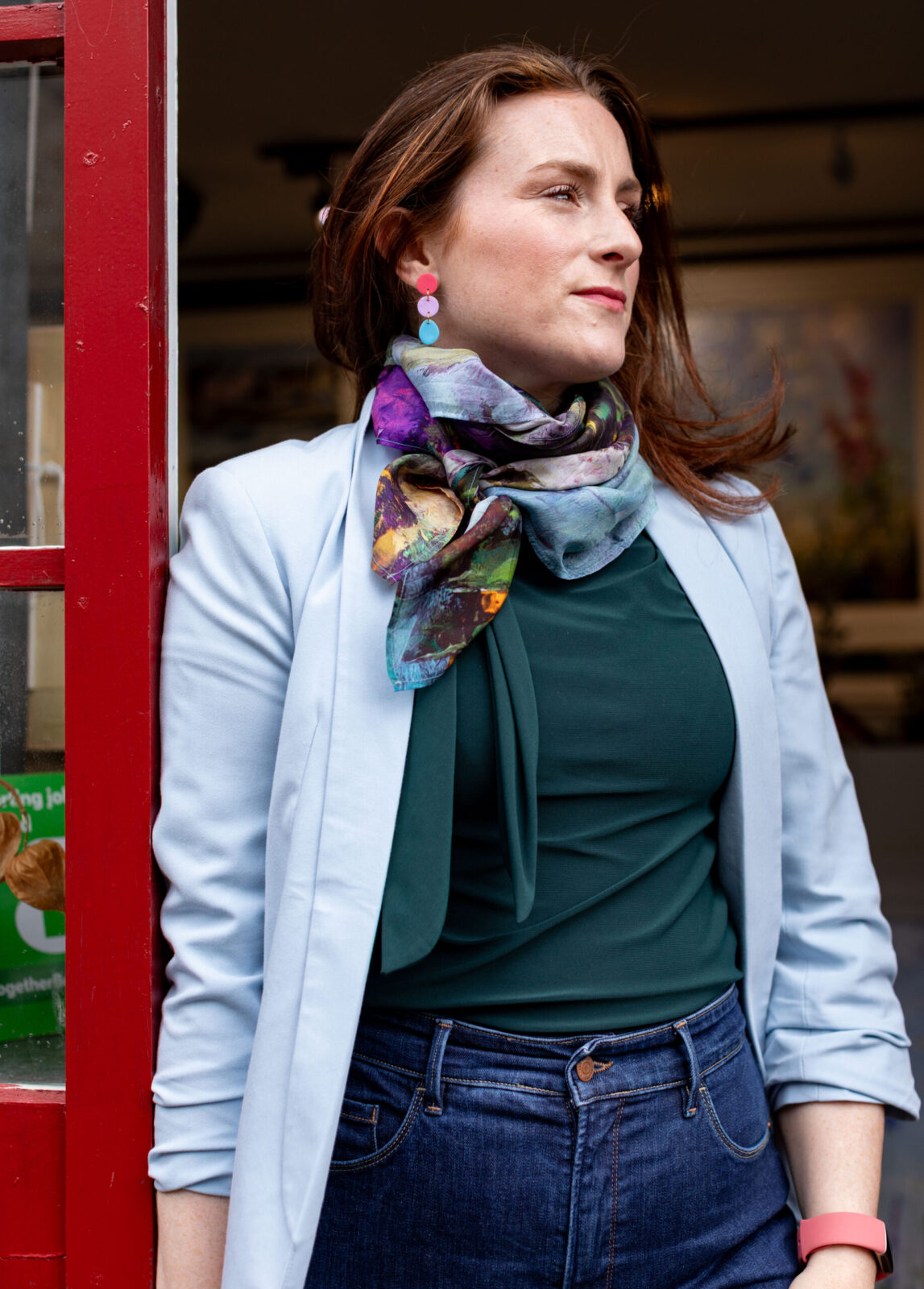 Soft Days Silk Scarf - Claire wearing